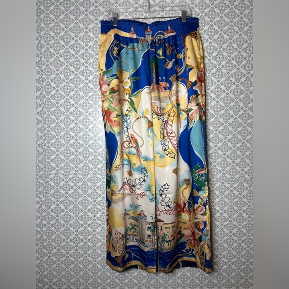 Chico's Blue and Orange Patterned pants - Picture 1 of 3